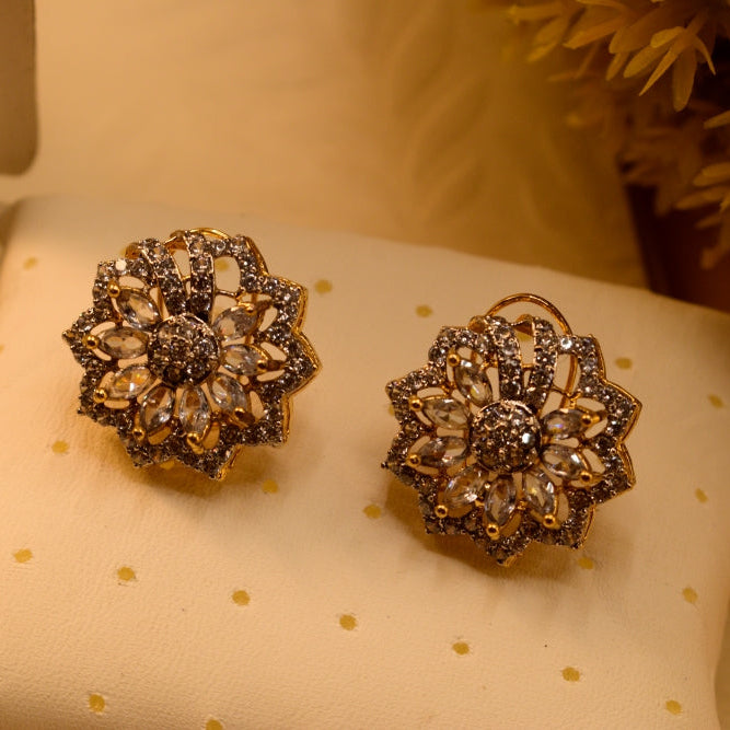 Glamorous Design Gold Plated Crystal Stones Earrings For Girls/women