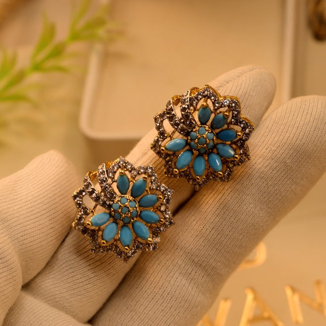 Glamorous Design Gold Plated Crystal Stones Earrings For Girls/women