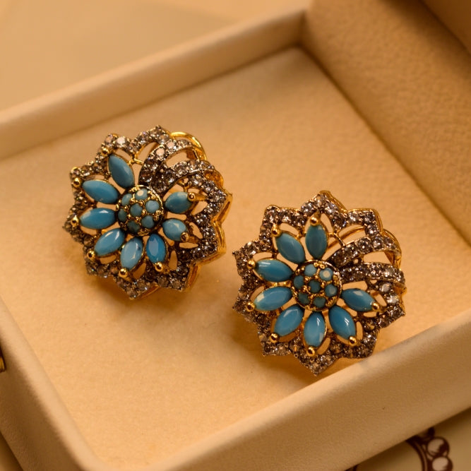 Glamorous Design Gold Plated Crystal Stones Earrings For Girls/women