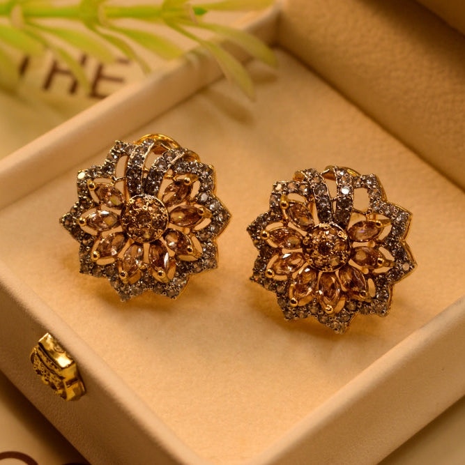 Glamorous Design Gold Plated Crystal Stones Earrings For Girls/women