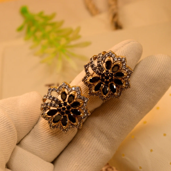 Glamorous Design Gold Plated Crystal Stones Earrings For Girls/women