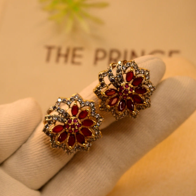 Glamorous Design Gold Plated Crystal Stones Earrings For Girls/women