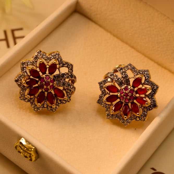 Glamorous Design Gold Plated Crystal Stones Earrings For Girls/women
