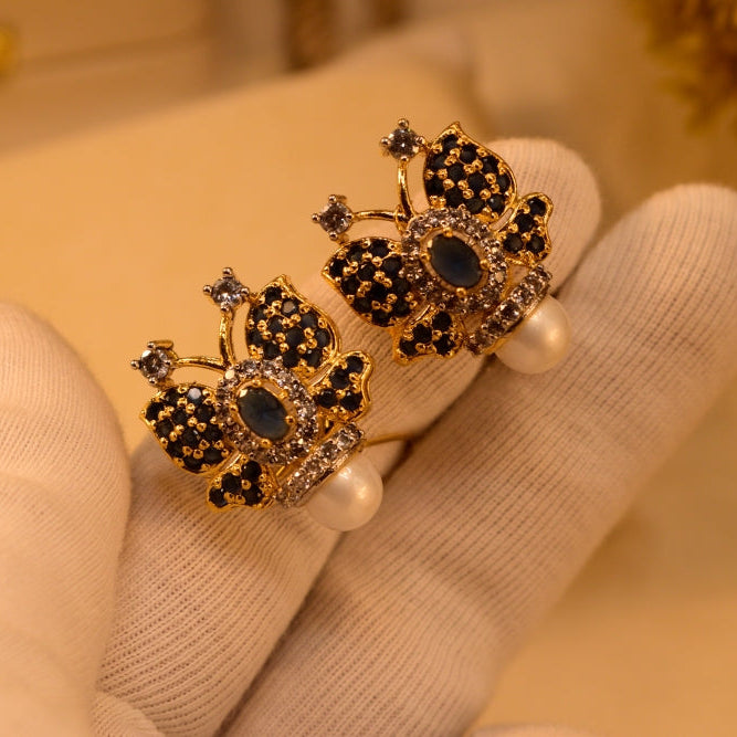 Dazzling Design Gold Plated Crystal Stones Earrings For Girls/women