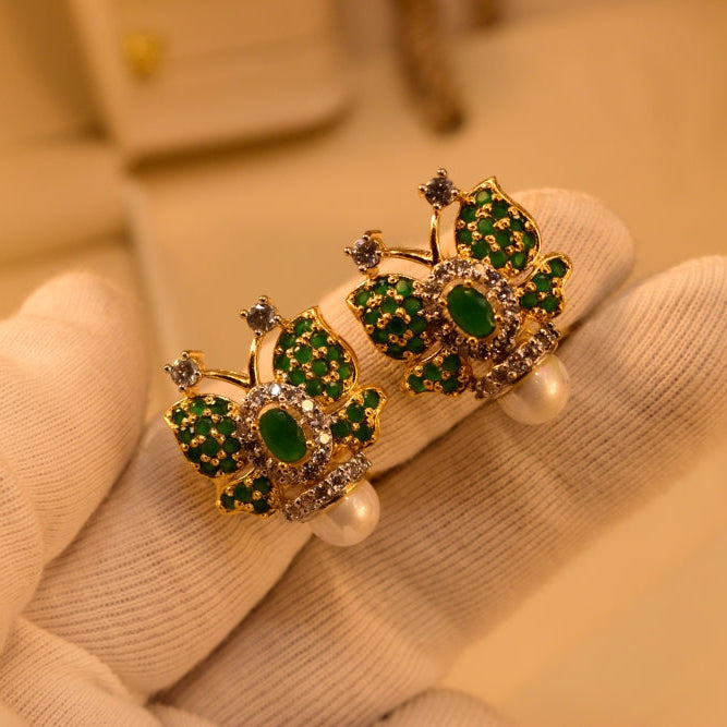 Dazzling Design Gold Plated Crystal Stones Earrings For Girls/women