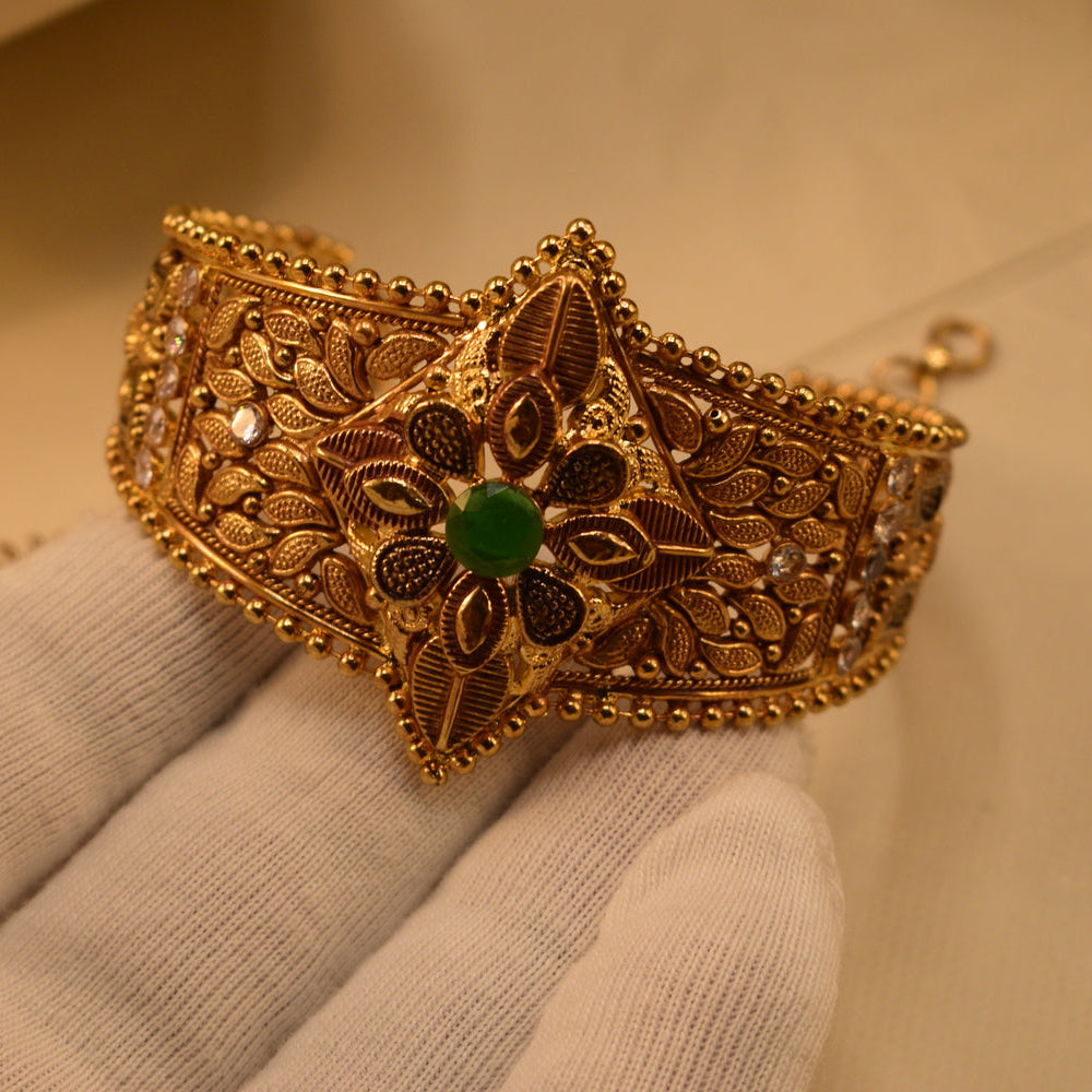 Luminous Design Gold Plated Crystal Stones Bangle for Girls/Women