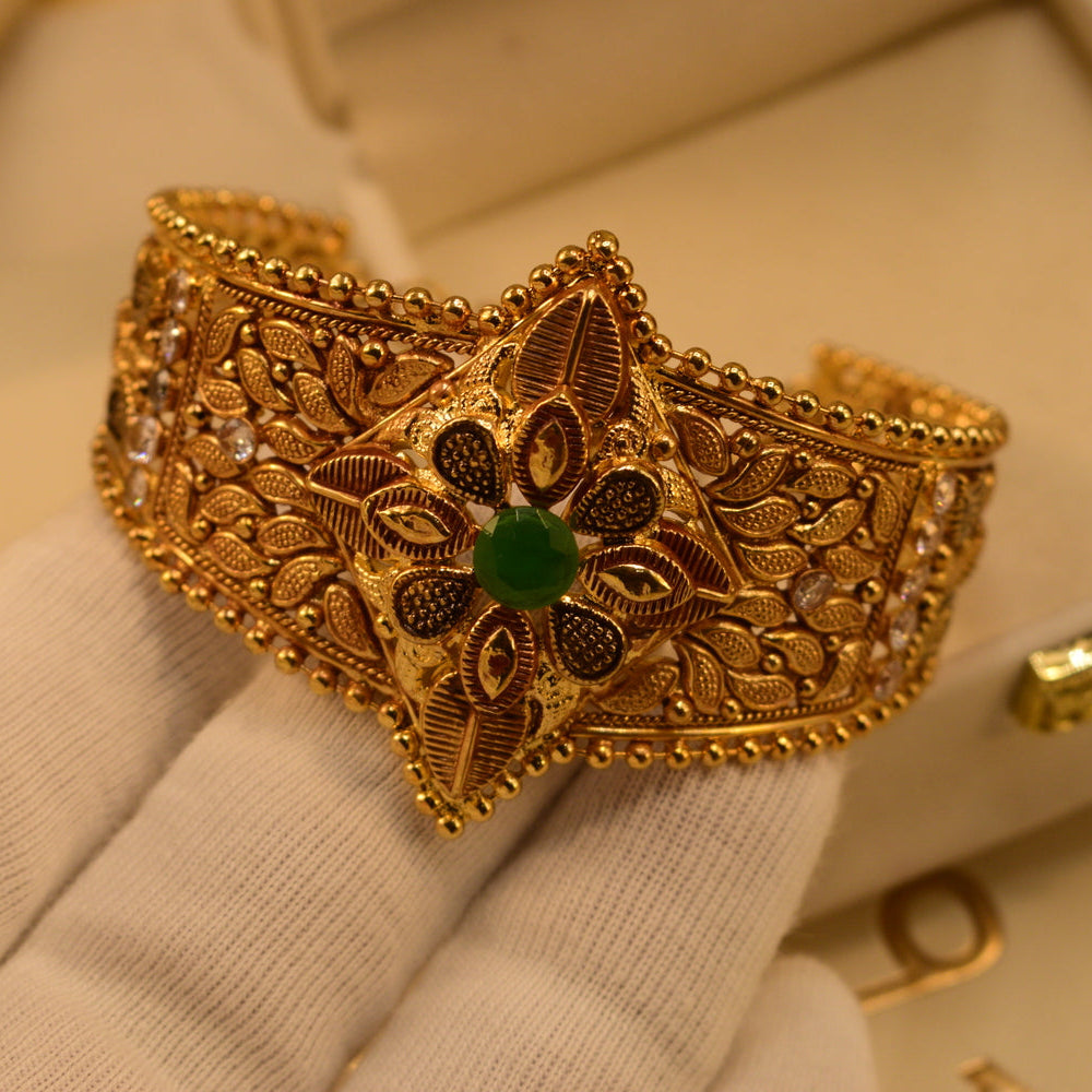 Luminous Design Gold Plated Crystal Stones Bangle for Girls/Women