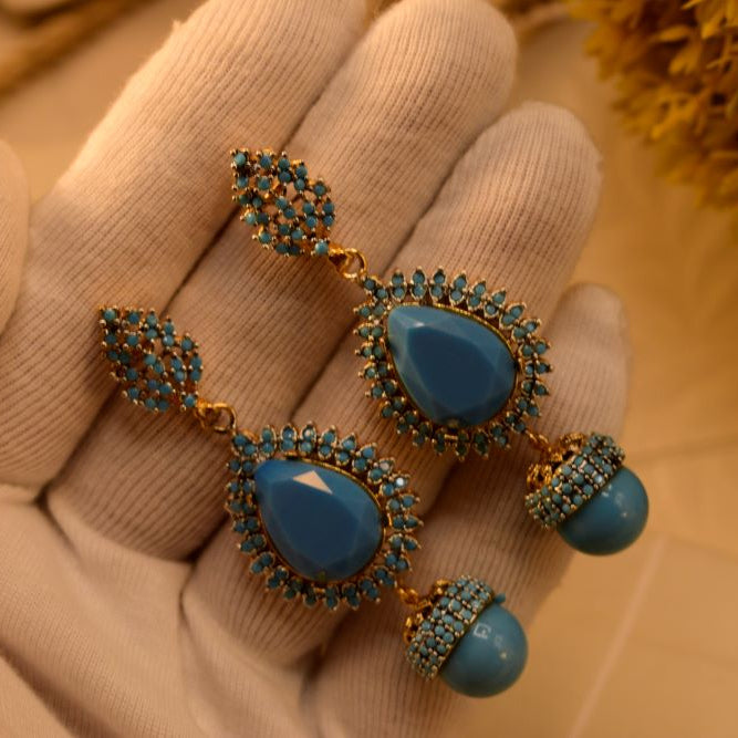 Elegant Design Gold Plated Crystal Stones Earrings For Girls/women