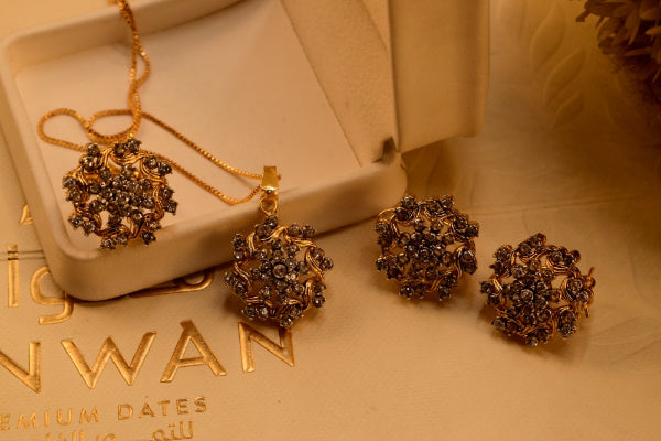 Luminous Design Gold Plated Crystal Stones Necklace Set for Girls/Women