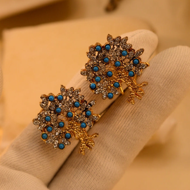 Gorgeous Design Gold Plated Crystal Stones Earrings For Girls/women