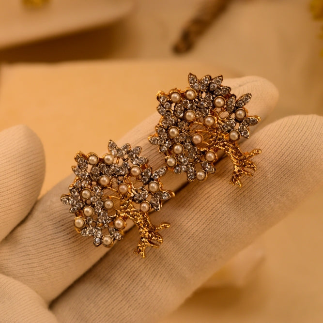Gorgeous Design Gold Plated Crystal Stones Earrings For Girls/women