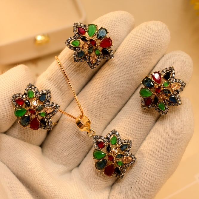 Luxury Unique Design Gold Plated Necklace Set for Girls/Women