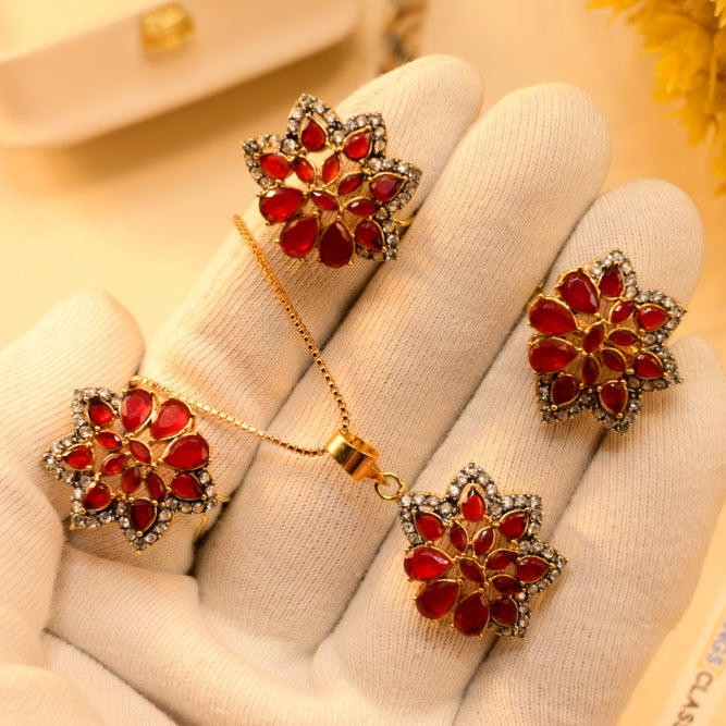 Luxury Unique Design Gold Plated Necklace Set for Girls/Women