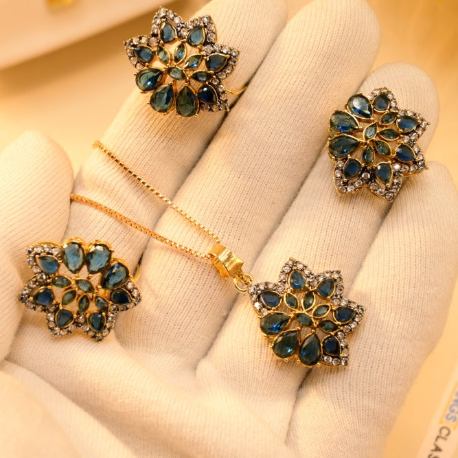 Luxury Unique Design Gold Plated Necklace Set for Girls/Women