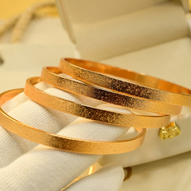 Glamorous Unique Design Gold Plated 4pc Bangle Set for Girls/Women