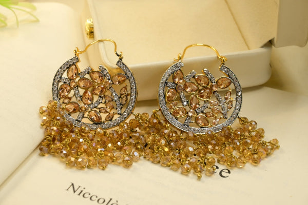 Luminous Design Gold Plated Crystal Stones Earrings For Girls/women