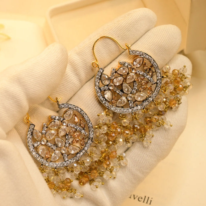 Luminous Design Gold Plated Crystal Stones Earrings For Girls/women