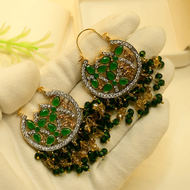 Luminous Design Gold Plated Crystal Stones Earrings For Girls/women