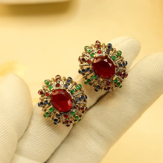 Beautiful Design Gold Plated Crystal Stones Earrings For Girls/women