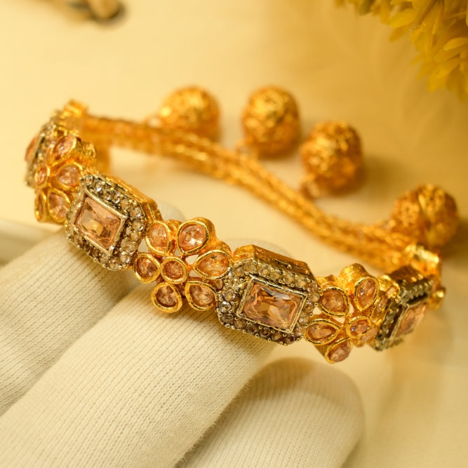 Elegant Design Gold Plated Crystal Stones Bracelet For Girls/Women