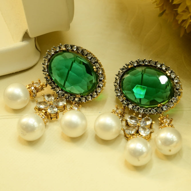 Glamorous Design Gold Plated Crystal Stones Earrings For Girls/women