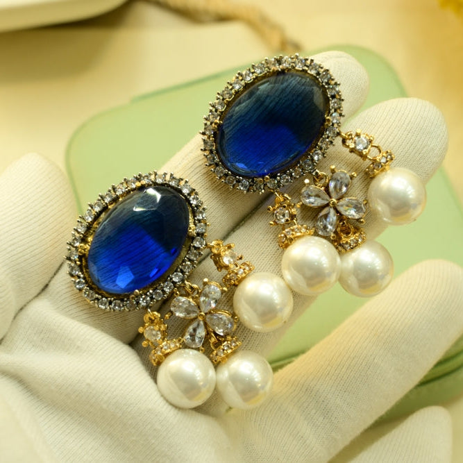Glamorous Design Gold Plated Crystal Stones Earrings For Girls/women