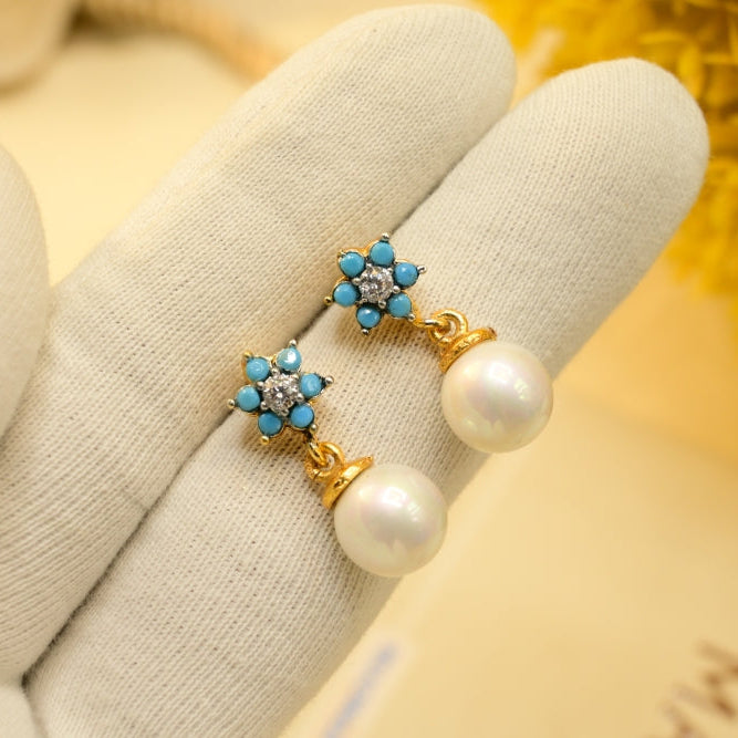 Gorgeous Design Gold Plated Crystal Stones Earrings For Girls/women