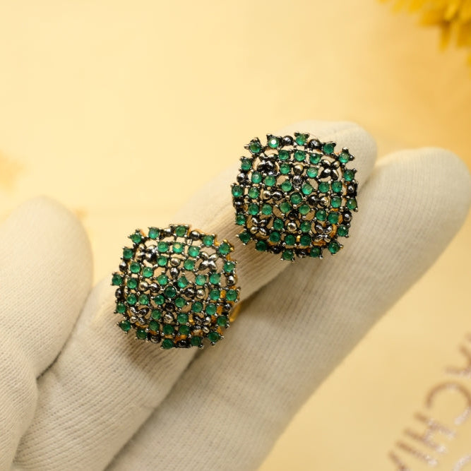 Fancy Design Gold Plated Crystal Stones Earrings For Girls/women