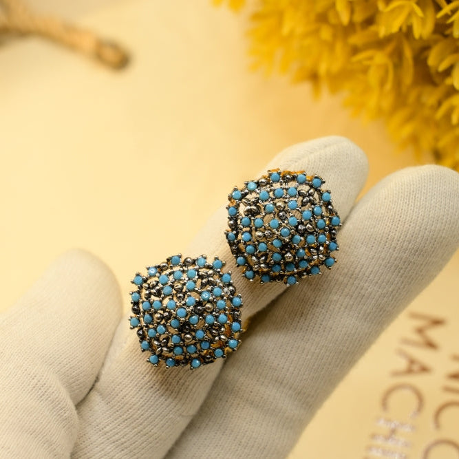 Fancy Design Gold Plated Crystal Stones Earrings For Girls/women