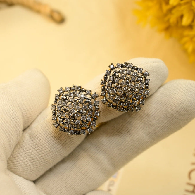 Fancy Design Gold Plated Crystal Stones Earrings For Girls/women