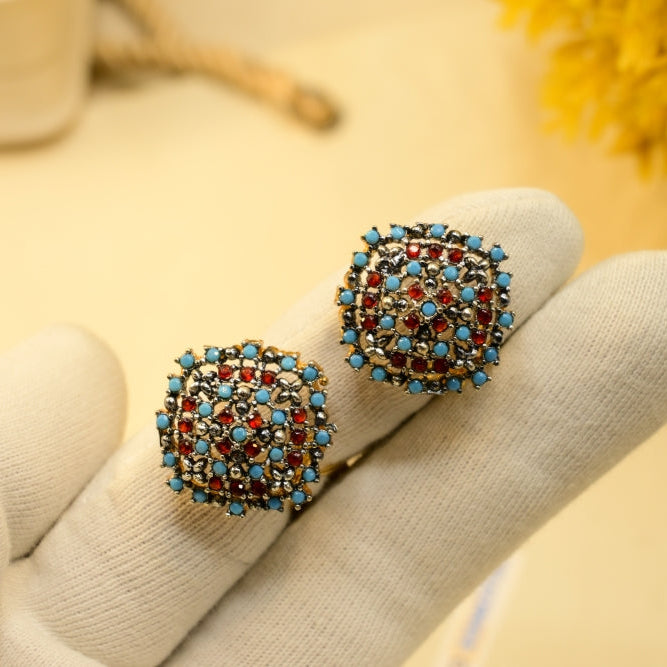 Fancy Design Gold Plated Crystal Stones Earrings For Girls/women