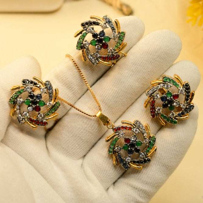 Charming Unique Design Gold Plated Necklace Set for Girls/Women
