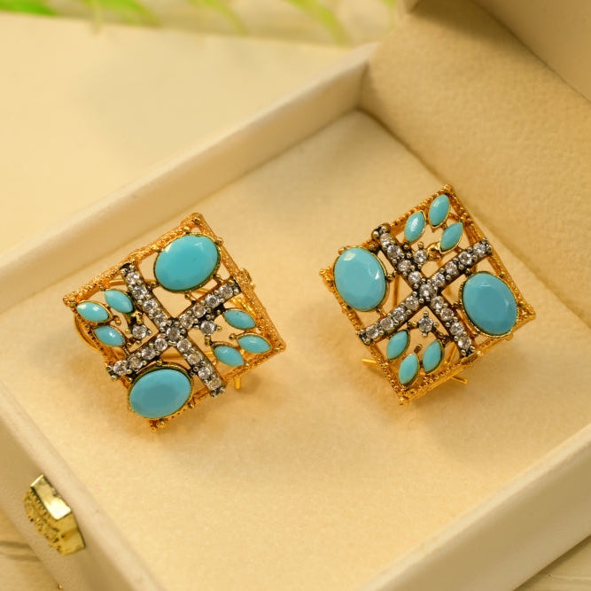 Luminous Design Gold Plated Crystal Stones Earrings For Girls/Women