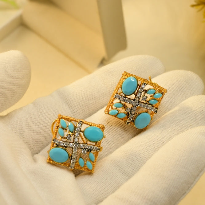 Luminous Design Gold Plated Crystal Stones Earrings For Girls/Women