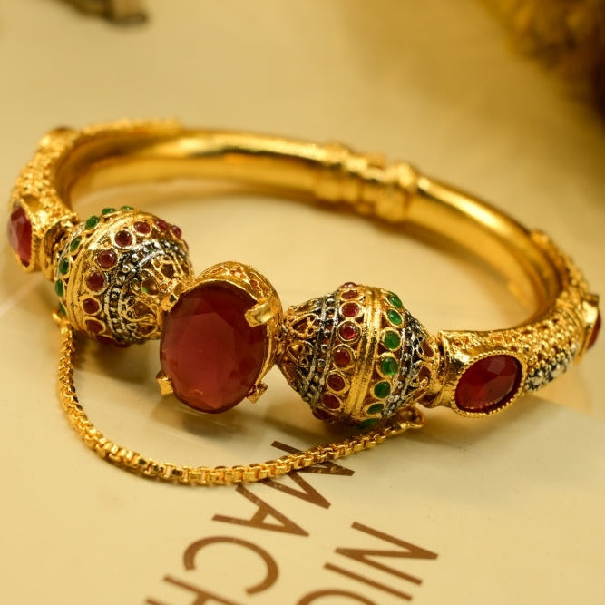 Luminous Design Gold Plated Crystal Stones Bangle for Girls/Women