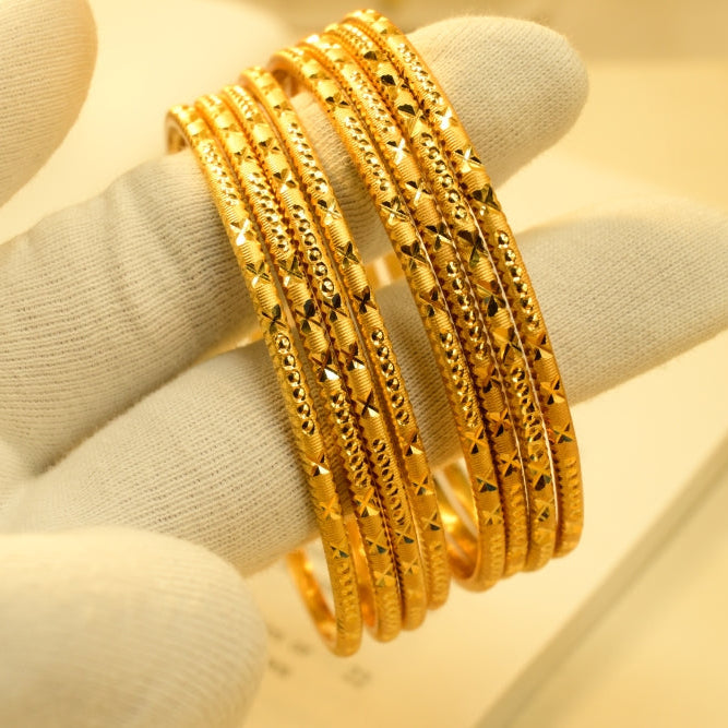 Elegant Unique Design Gold Plated Bangle Set for Girls/Women