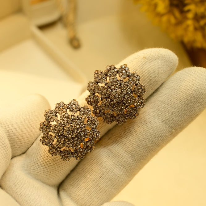 Luxury Unique Design Gold Plated Crystal Stones Earrings For Girls/women