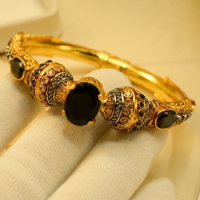 Beautiful Unique Design Gold Plated Crystal Stones Bangle for Girls/Women