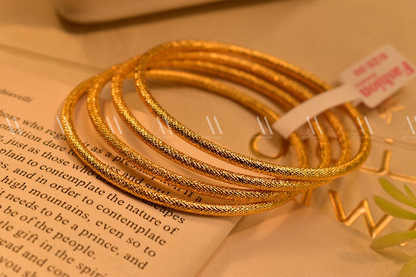 Gorgeous Design Gold Plated 4pc Bangle Set for Girls/Women