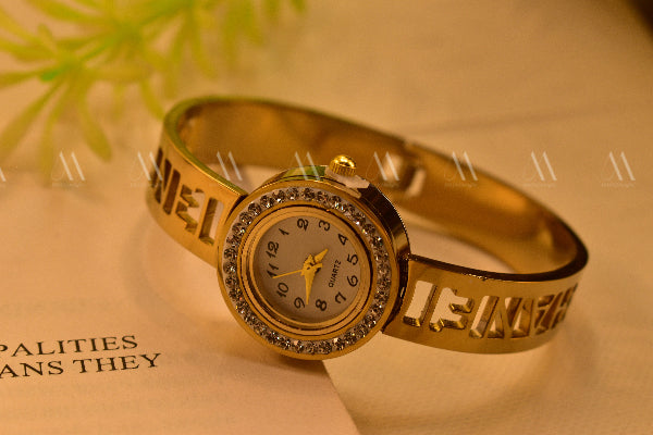 Unique Watch Design Crystal Stone Bracelet for Girls/Women