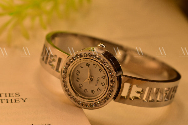 Unique Watch Design Crystal Stone Bracelet for Girls/Women