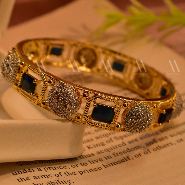 Stylish Design Gold Plated Real Stones Bangle for Girls/Women