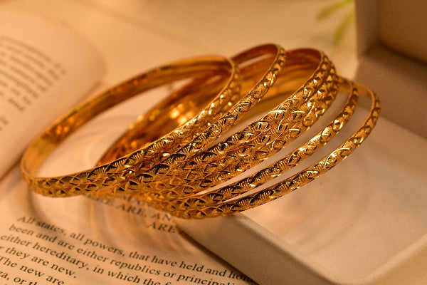 Glamorous Design Gold Plated 8pc Bangle Set for Girls/Women