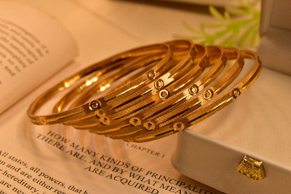 Luminous Design Gold Plated 6pc Bangle Set for Girls/Women