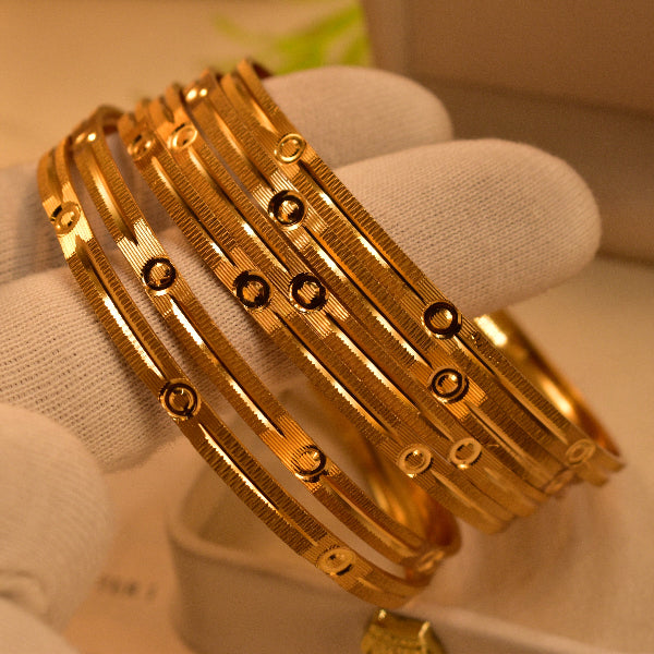 Luminous Design Gold Plated 6pc Bangle Set for Girls/Women