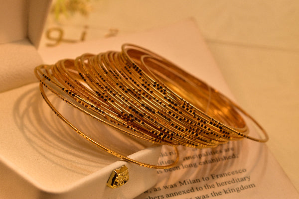 Stylish Design Gold Plated 24pc Bangle Set for Girls/Women