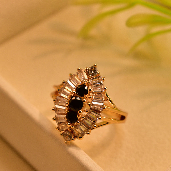 Luxury Design Gold Plated Crystal Stones Ring For Girls/Women