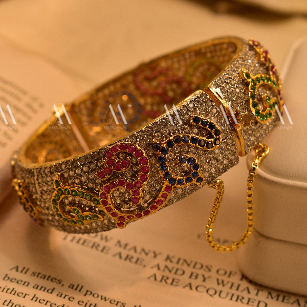 Luminous Design Gold Plated Real Stones Bangle for Girls/Women