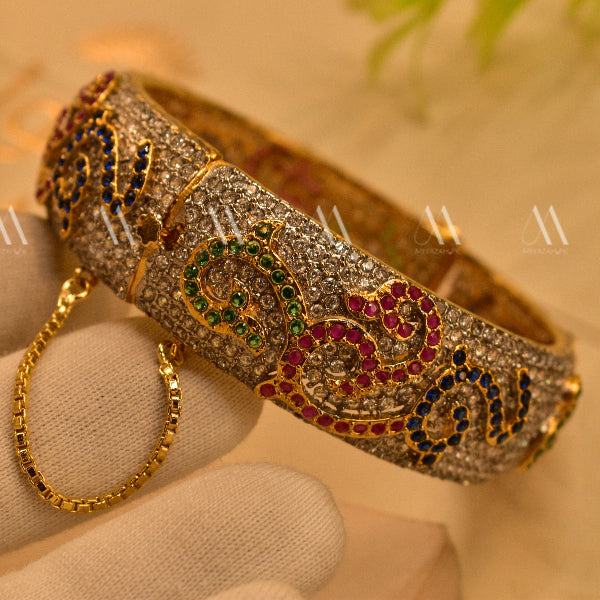 Luminous Design Gold Plated Real Stones Bangle for Girls/Women