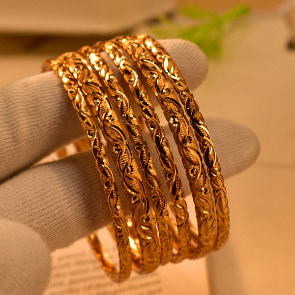 Luminous Design Gold Plated 6pc Bangle Set for Girls/Women